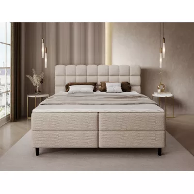 Kontinentales Bett mit Stauraum 160x200 MIRELLO - beige