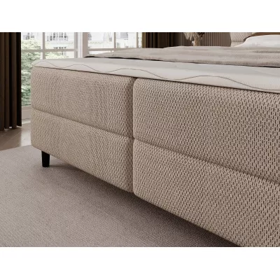 Kontinentales Bett mit Stauraum 160x200 MIRELLO - beige