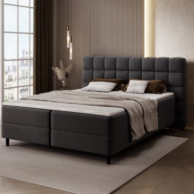 Kontinentales Bett mit Stauraum 160x200 MIRELLO - schwarz
