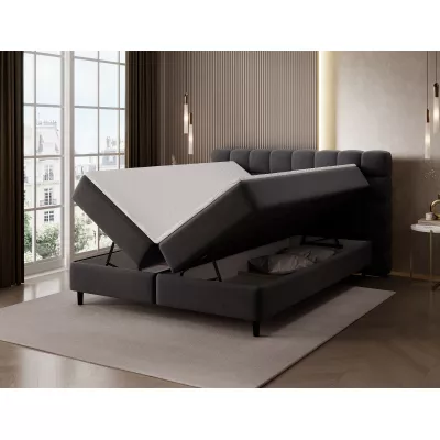 Kontinentales Bett mit Stauraum 160x200 MIRELLO - schwarz