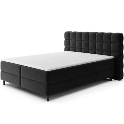 Kontinentales Bett mit Stauraum 160x200 MIRELLO - schwarz