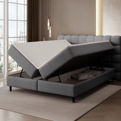 Kontinentales Bett mit Stauraum 160x200 MIRELLO - Dunkelgrau
