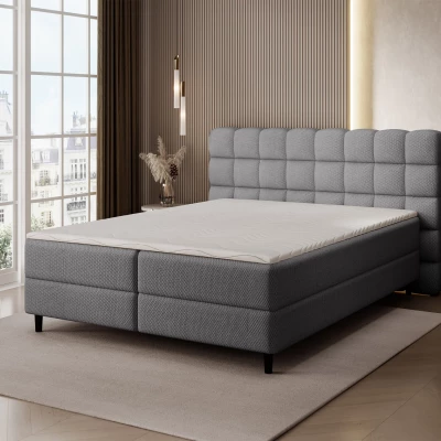 Kontinentales Bett mit Stauraum 160x200 MIRELLO - Dunkelgrau