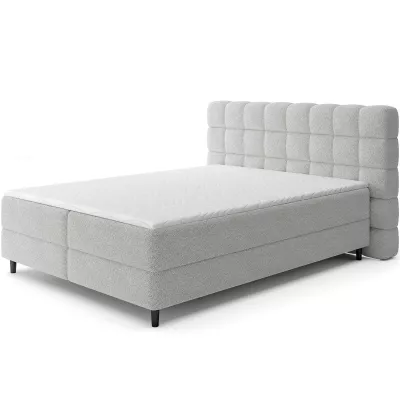 Kontinentales Bett mit Stauraum 160x200 MIRELLO - hellgrau