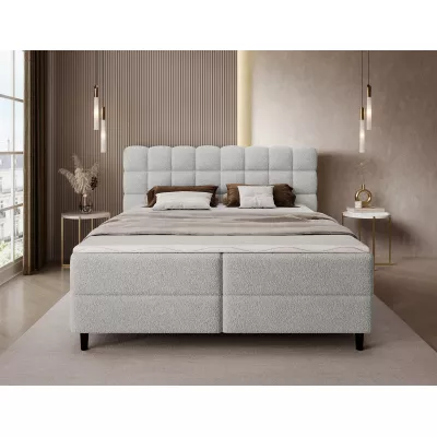 Kontinentales Bett mit Stauraum 160x200 MIRELLO - hellgrau