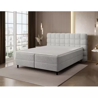 Kontinentales Bett mit Stauraum 160x200 MIRELLO - hellgrau