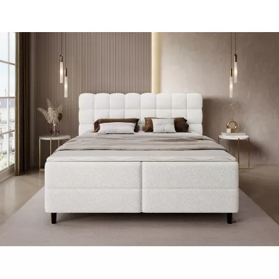 Kontinentales Bett mit Stauraum 160x200 MIRELLO - weiß