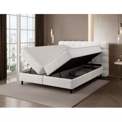 Kontinentales Bett mit Stauraum 160x200 MIRELLO - weiß