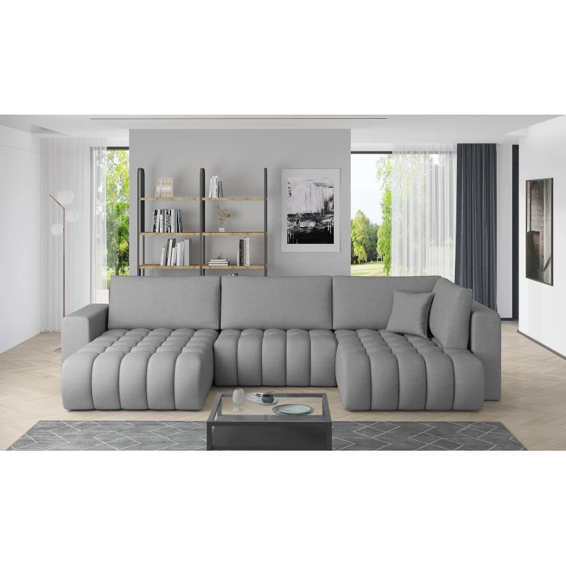 Großes U-förmiges Sofa LIOR - grau 1, linke Ausführung