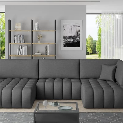 Großes U-förmiges Sofa LIOR – dunkelgrau 1, linke Ausführung