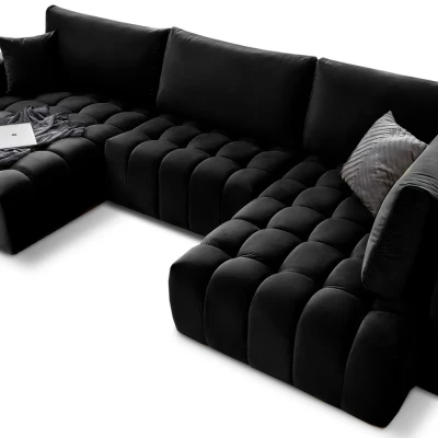 Großes U-förmiges Sofa LIOR – schwarz 1, linke Ausführung