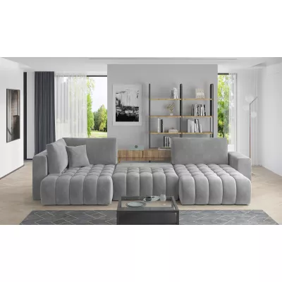 Großes U-förmiges Sofa LIOR – schwarz 1, linke Ausführung