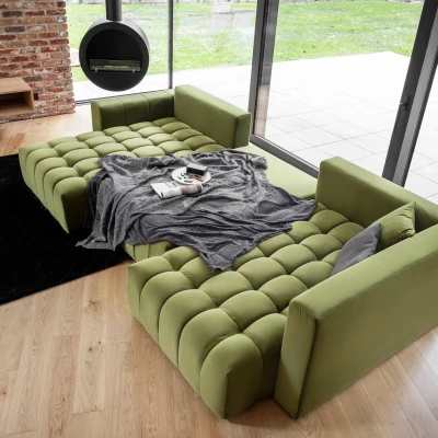 Großes U-förmiges Sofa LIOR – hellgrün, linke Ausführung