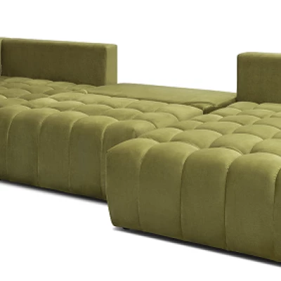 Großes U-förmiges Sofa LIOR – hellgrün, linke Ausführung