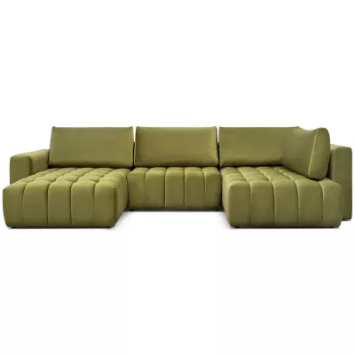 Großes U-förmiges Sofa LIOR – hellgrün, linke Ausführung