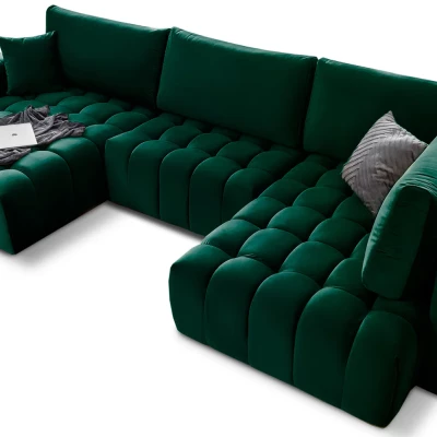 Großes U-förmiges Sofa LIOR – dunkelgrün, linke Ausführung