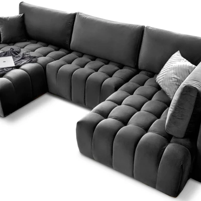 Großes U-förmiges Sofa LIOR – dunkelgrau 2, linke Ausführung