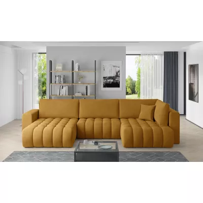 Großes U-förmiges Sofa LIOR – Honig, linke Ausführung