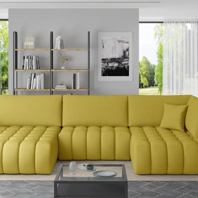 Großes U-förmiges Sofa LIOR – gelb, linke Ausführung