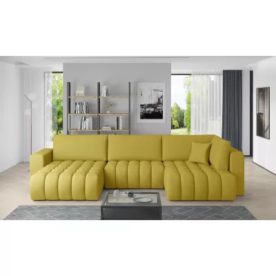 Großes U-förmiges Sofa LIOR – gelb, linke Ausführung