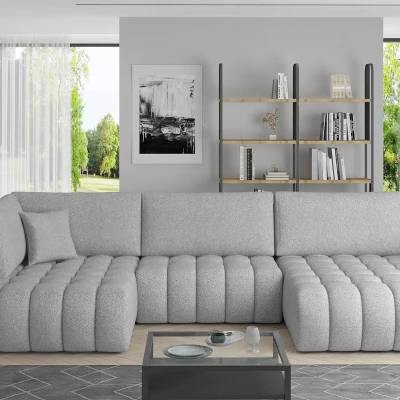 Großes U-förmiges Sofa LIOR – hellgrau 1, rechte Ausführung