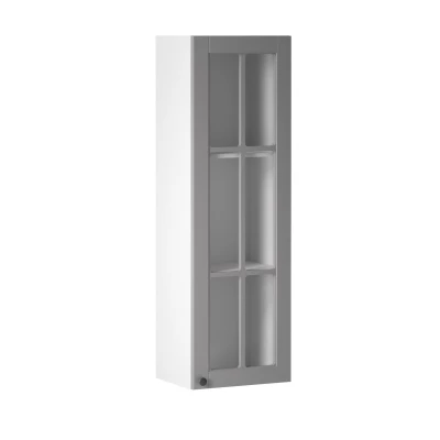 Glasvitrine LUMEA – Breite 40 cm, grau/weiß