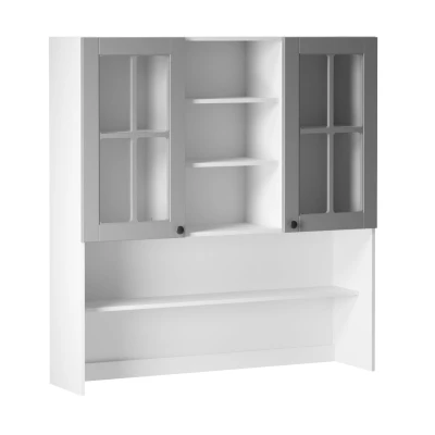 LUMEA Küchenoberschrank – grau/weiß