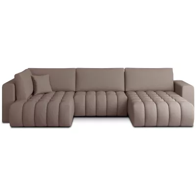 Großes U-förmiges Sofa LIOR – dunkelbeige, echtes Design