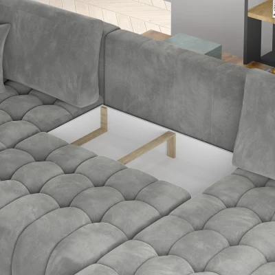 Großes U-förmiges Sofa LIOR – dunkelbeige, echtes Design