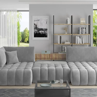 Großes U-förmiges Sofa LIOR – dunkelbeige, echtes Design