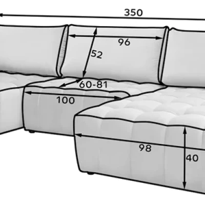 Großes U-förmiges Sofa LIOR – dunkelbeige, echtes Design