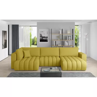 Großes U-förmiges Sofa LIOR – gelb, rechte Ausführung