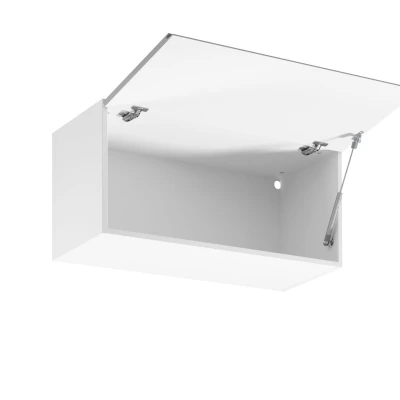 Hängeschrank mit Flügeltüren ARBOR – Breite 80 cm, glänzend grau/weiß