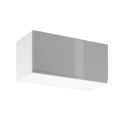 Hängeschrank mit Flügeltüren ARBOR – Breite 80 cm, glänzend grau/weiß
