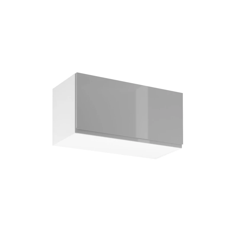Hängeschrank mit Flügeltüren ARBOR – Breite 80 cm, glänzend grau/weiß