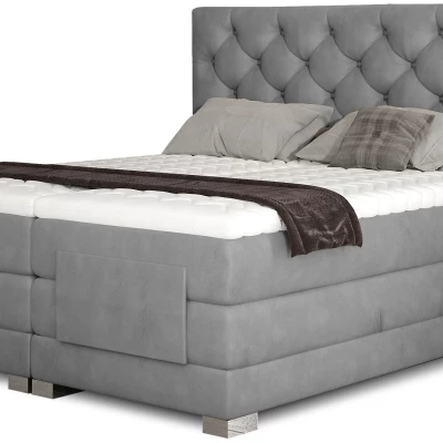 Verstellbares Boxspringbett 140x200 LIVANO - Hellgrau