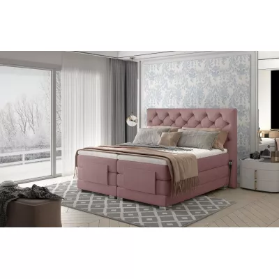 Verstellbares Boxspringbett 140x200 LIVANO - Hellrosa