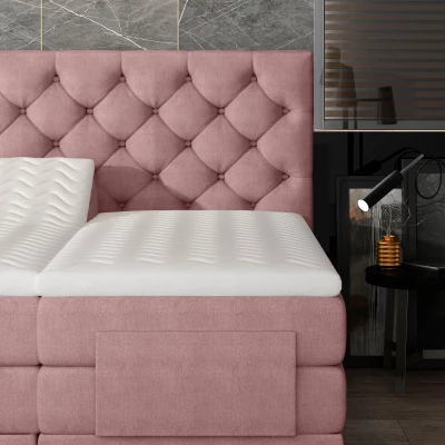 Verstellbares Boxspringbett 140x200 LIVANO - Hellrosa