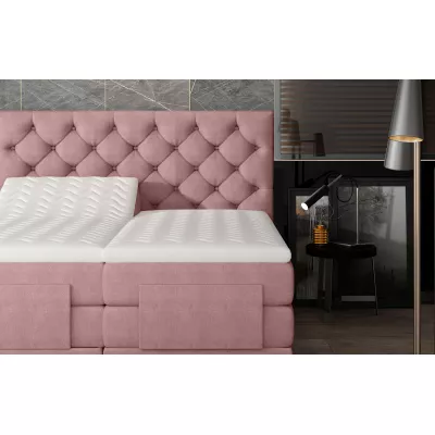 Verstellbares Boxspringbett 140x200 LIVANO - Hellrosa