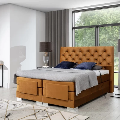 Verstellbares Boxspringbett 140x200 LIVANO - gelb