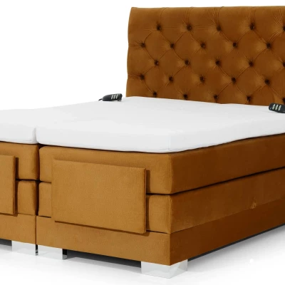 Verstellbares Boxspringbett 140x200 LIVANO - gelb