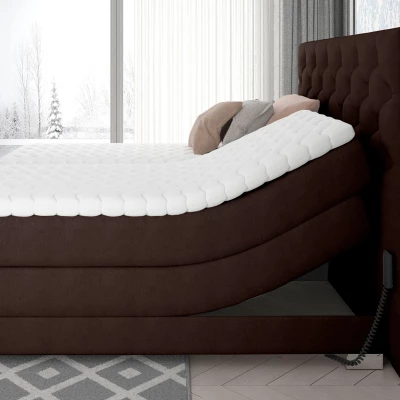 Verstellbares Boxspringbett 140x200 LIVANO - dunkelbraun