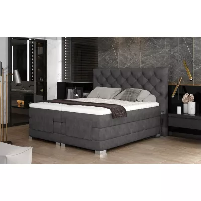 Verstellbares Boxspringbett 140x200 LIVANO - Dunkelgrau