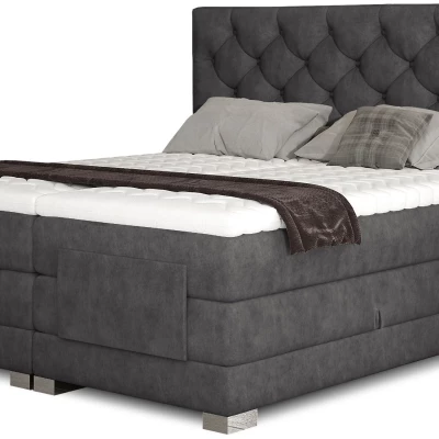 Verstellbares Boxspringbett 140x200 LIVANO - Dunkelgrau