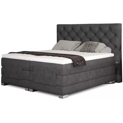 Verstellbares Boxspringbett 140x200 LIVANO - Dunkelgrau