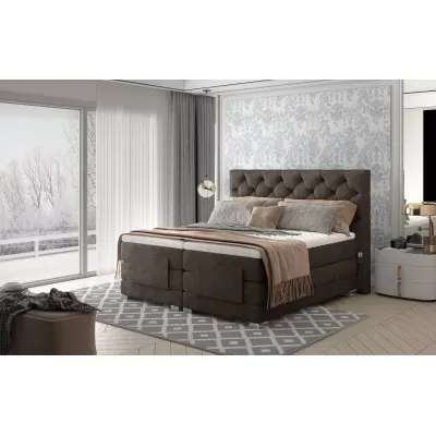 Verstellbares Boxspringbett 140x200 LIVANO - braun
