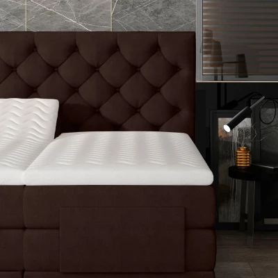 Verstellbares Boxspringbett 140x200 LIVANO - braun
