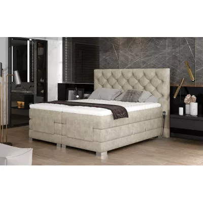 Verstellbares Boxspringbett 140x200 LIVANO - beige