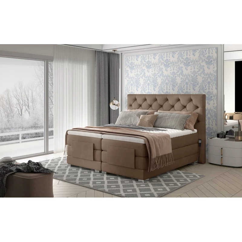 Elektrisch verstellbares Bett 160x200 LIVANO - hellbraun