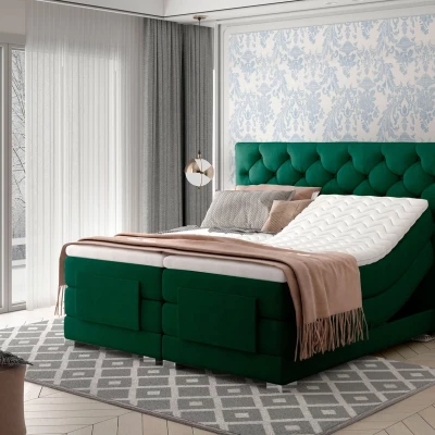 Elektrisch verstellbares Bett 160x200 LIVANO - Flaschengrün